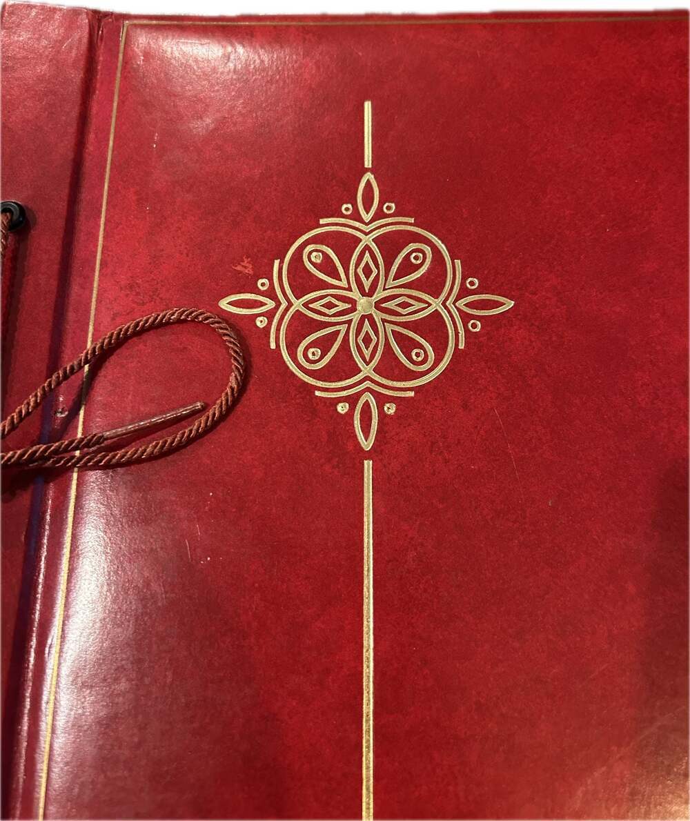Vintage 1960s Red Faux Leather String-Tie Photo Album w/Gold Foil Detail - Picture 2 of 7